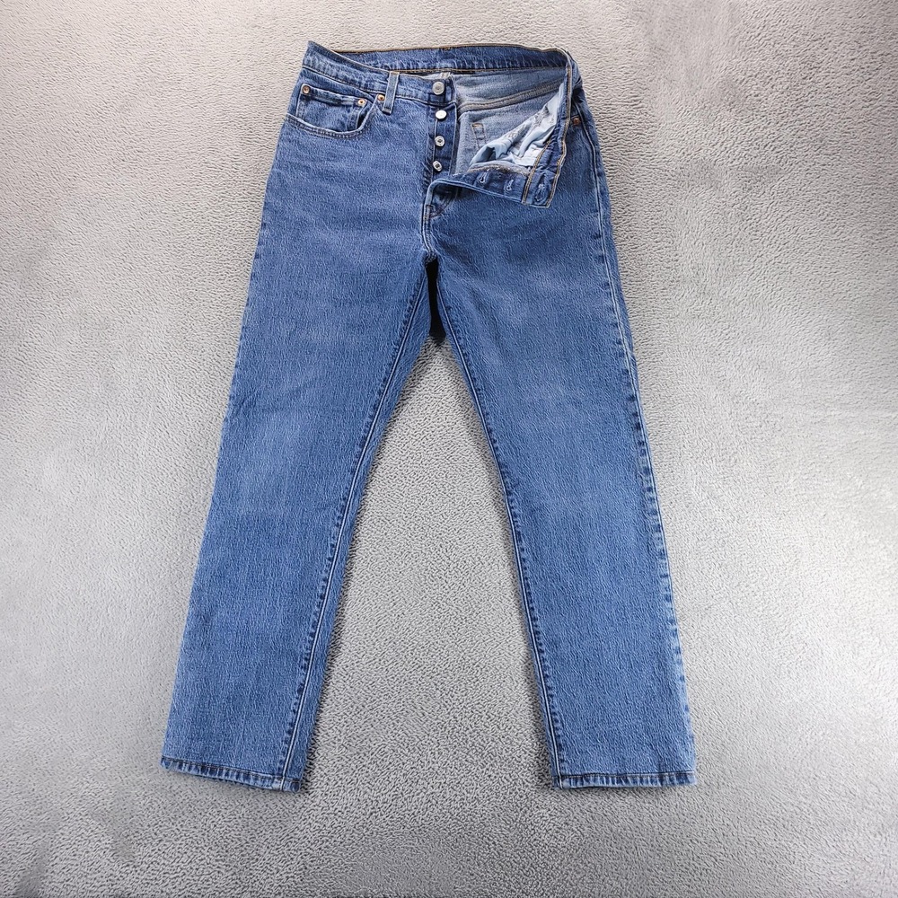 Levis 501 Jeans Womens 28 Blue Regular Straight Medium Wash Button Fly Denim